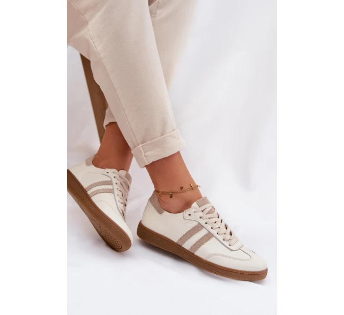 Zazoo N1068 Kožené Nízké Dámské Tenisky Béžové Zazoo N1068 Kožené Nízké Dámské Tenisky Béžové