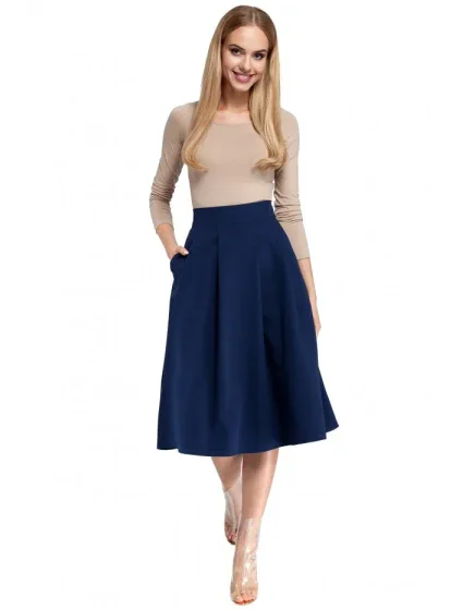 M302 Dámska midi sukňa - tmavo modrá M302 Dámska midi sukňa - tmavo modrá