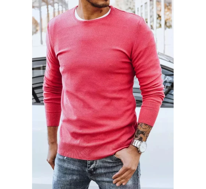 Pánský klasický fuchsiový svetr Dstreet model 21966479 - FashionStreet Pánský klasický fuchsiový svetr Dstreet model 21966479 - FashionStreet