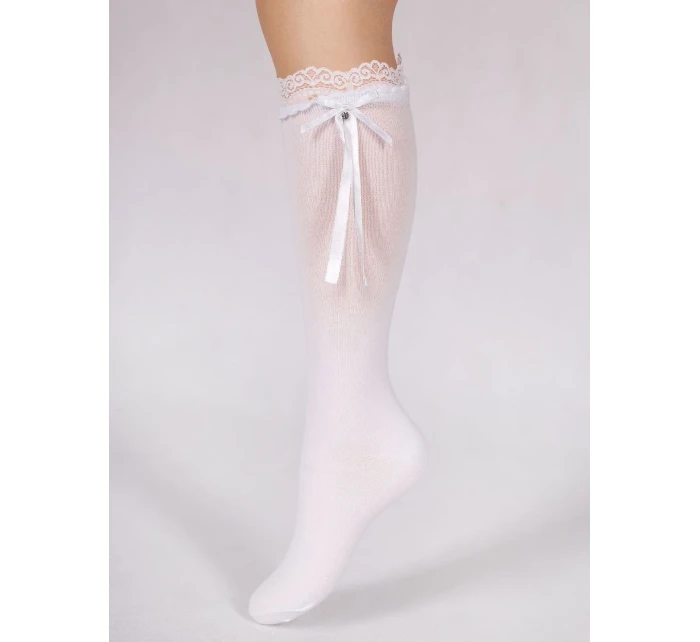 YOCLUB SKA-0163G Dievčenské podkolienky s mašľou 31-34