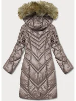 Dámska prešívaná bunda vo farbe cappuccino (H-97-2)