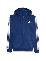 Pánska mikina adidas Essentials 3-Stripes Fleece Full-Zip Hoodie, tmavomodrá KY4144