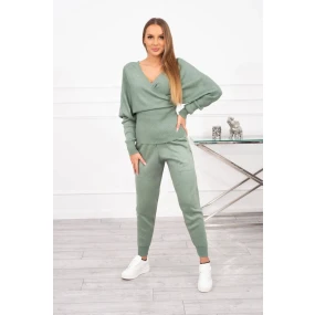 Dvojdielny svetrový set tmavo mätový