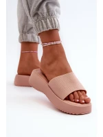 Klapki Damskie Na Platformie I Koturnie Różowe Vimarils Klapki Damskie Na Platformie I Koturnie Różowe Vimarils