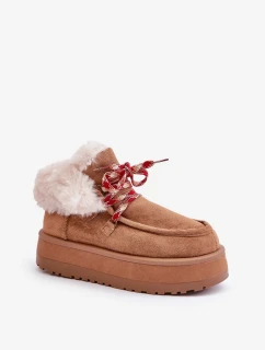 Dámske snežnice s nízkou platformou a kožušinou Camel Neathren