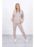 Dámská souprava s potiskem model 20318247 béžová - Kesi Dámská souprava s potiskem model 20318247 béžová - Kesi