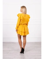 Šaty s model 18743670 volány hořčicové barvy - K-Fashion Šaty s model 18743670 volány hořčicové barvy - K-Fashion