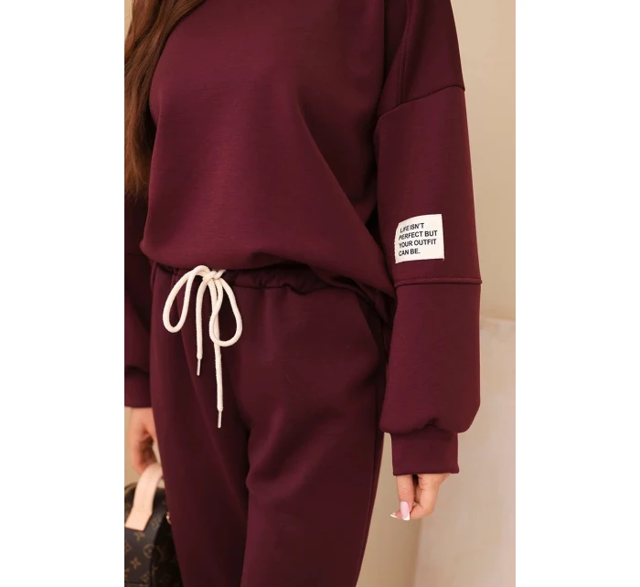 Súprava mikina + nohavice butter dark burgundy Súprava mikina + nohavice butter dark burgundy