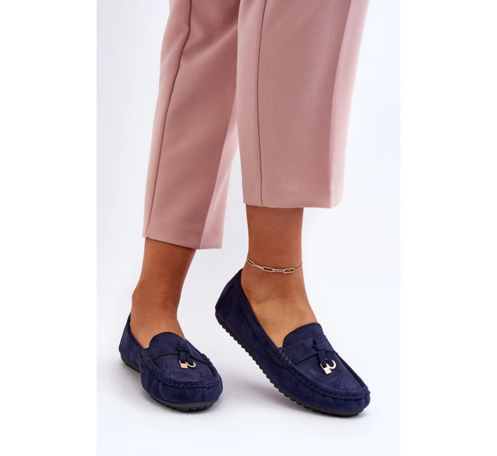 Damskie Zamszowe Klasyczne Mokasyny Granatowe Ontala Damskie Zamszowe Klasyczne Mokasyny Granatowe Ontala