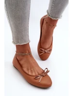 Balerínky z organickej kože s mašľou Camel Sandal