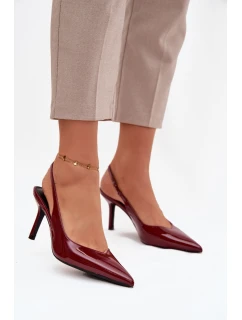 Lakované lodičky na jehlovém podpatku bordó Phelia