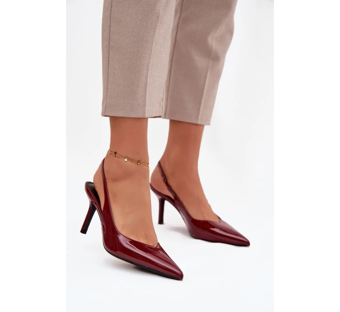 Lakované lodičky na jehlovém podpatku bordó Phelia Lakované lodičky na jehlovém podpatku bordó Phelia