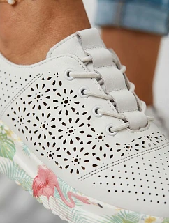 Kožené otevřené dámské polobotky bílé model 22069504 - Boto