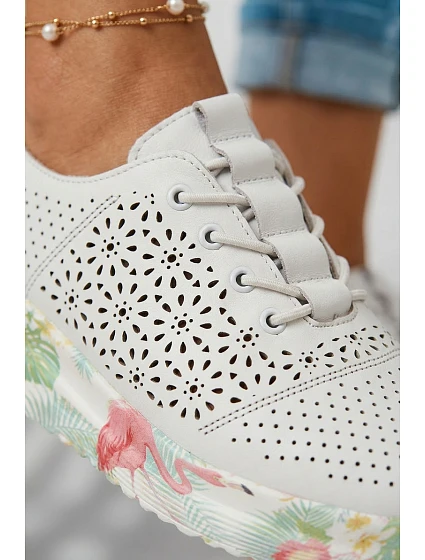 Kožené otevřené dámské polobotky bílé Telina Kožené otevřené dámské polobotky bílé Telina