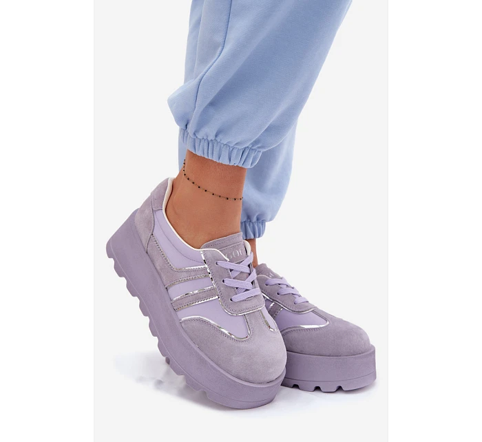 Semišové tenisky na platformě GOE TT2N4054 fialové