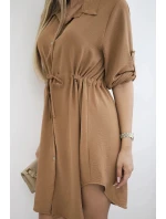 Šaty so zapínaním na gombíky30112 tmavohnedé - Kesi