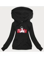 Čierna dámska športová mikina s kapucňou (N4596)