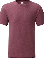 Fruit of the Loom Iconic 150 T Pánske tričko 16.1430 melírovaná bordová
