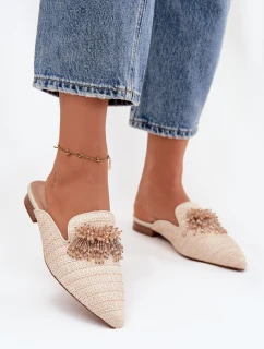 Dámské pantofle s ozdobou Béžové Katrine