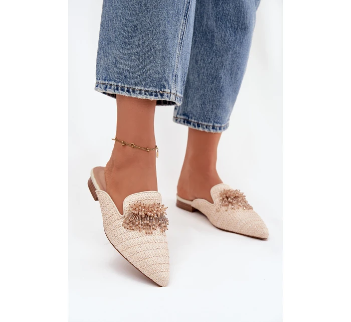 Dámské pantofle s ozdobou Béžové Katrine