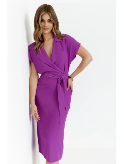 Košilové šaty s páskem na zavázání barva model 20589680 - STYLOVE Košilové šaty s páskem na zavázání barva model 20589680 - STYLOVE