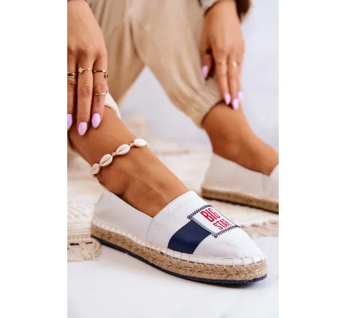 Dámské elegantní espadrilky Big Star - bílá/tmavě modrá