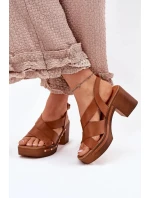 Sandále na podpätku 1081 Brown - Krok vo veľkom štýle