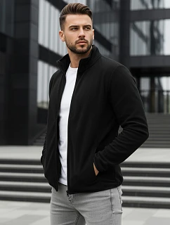 Pánska mikina na zips s kapucňou čierna FashionStreet BX4771