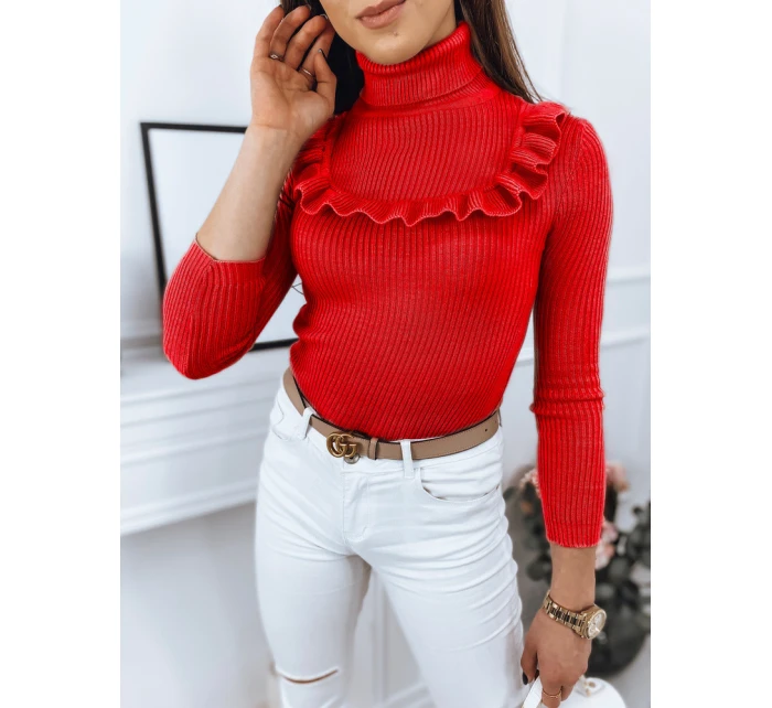 Dámský svetr NOAH červený Dstreet model 21964220 - FashionStreet Dámský svetr NOAH červený Dstreet model 21964220 - FashionStreet