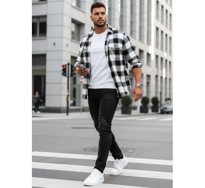 Pánske džínsy slim fit čierne FashionStreet UX4483
