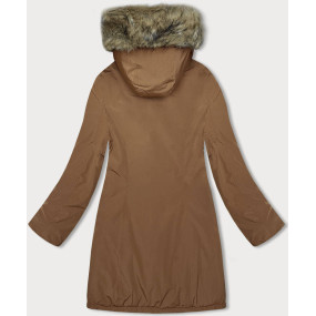 Dámska zimná bunda v karamelovej farbe (M-R45)