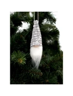 DEKORATÍVNY PRÍVESOK SANTA CLAUS 11CM FLITRE SIVÉ