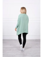 Oversize mikina s asymetrickými boky tmavě mátová Oversize mikina s asymetrickými boky tmavě mátová