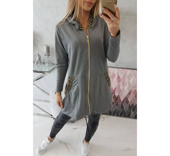 Mikina s ozdobnou páskou grafitová Mikina s ozdobnou páskou grafitová