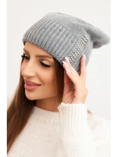 Dámská zimní čepice vlněná s  šedá model 21750394 - K-Fashion
