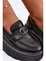 Kožené dámské mokasiny na platformě Vinceza 39974 Černé
