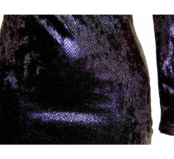 Párty šaty SNAKE s hadou textúrou a šnurovaním na chrbte - Čierne