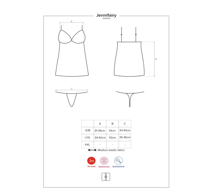 Svůdná košilka model 8730483 chemise - Obsessive