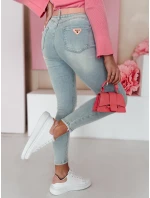 Dámské úzké džínové kalhoty s páskem modré Dstreet model 21984714 - FashionStreet