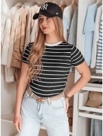 Dámské základní pruhované tričko černé Dstreet model 21986854 - FashionStreet