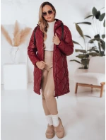 Dámská zimní bunda bordó prošívaná Dstreet model 21990821 - FashionStreet