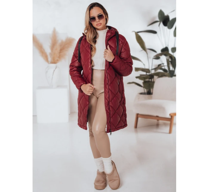 Dámská zimní bunda bordó prošívaná Dstreet model 21990821 - FashionStreet