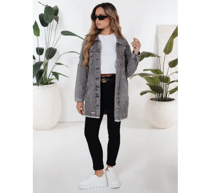 Dámská džínová bunda šedá Dstreet model 21991691 - FashionStreet Dámská džínová bunda šedá Dstreet model 21991691 - FashionStreet