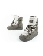 D.Franklin snehové topánky dámske zimné módne kožušinové zateplené šedé dámske