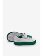 Dziecięce Sneakersy Trampki Z Przypinką Biało-Zielone Pennyn Dziecięce Sneakersy Trampki Z Przypinką Biało-Zielone Pennyn