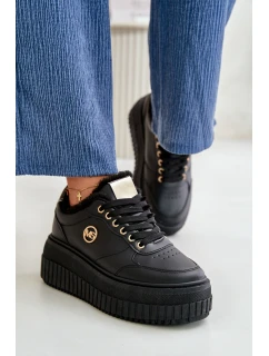 Sneakersy Dámské Sportovní Boty Zateplené Na Masivní Podešvi Černé model 21668406 - Boto
