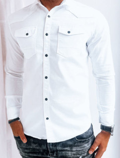 Pánska biela džínsová košeľa Dstreet DX2472
