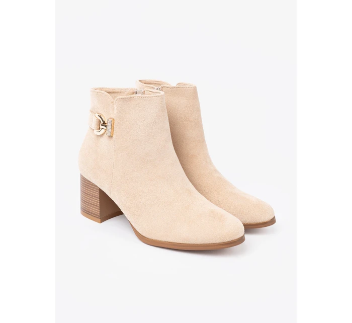 Trendy dámské kotníčkové boty Jasnobeżowy Obcas Trendy dámské kotníčkové boty Jasnobeżowy Obcas