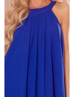 ALIZEE - Dámske šifónové šaty v nevädzovej farbe so zaväzovaním 350-9