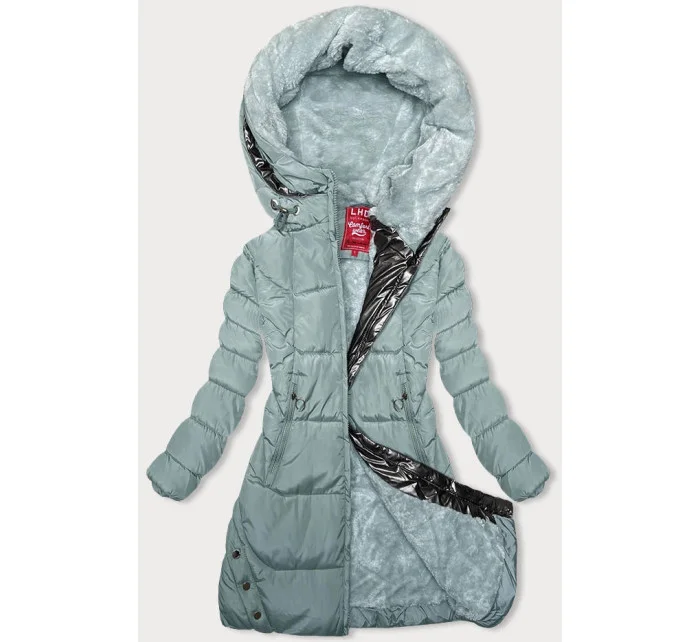 Zimná bunda v mätovej farbe s kapucňou (2M-231) Zimná bunda v mätovej farbe s kapucňou (2M-231)